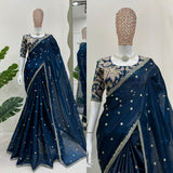 Midnight Elegance Embellished Saree