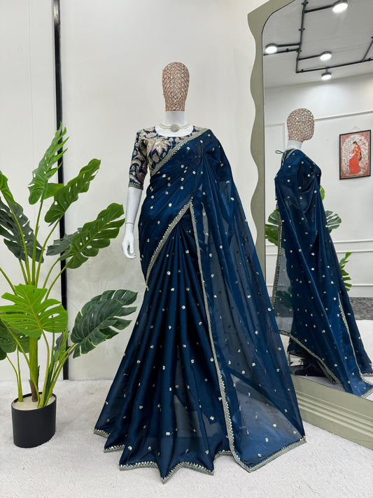 Midnight Elegance Embellished Saree