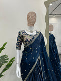 Midnight Elegance Embellished Saree