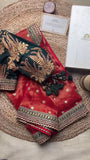 Royal Crimson Net Saree
