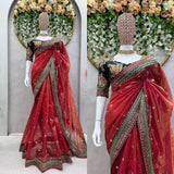 Royal Crimson Net Saree
