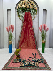 Royal Crimson Net Saree