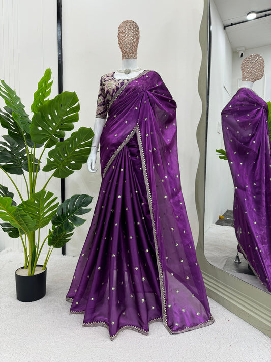 Regal Violet Elegance Saree