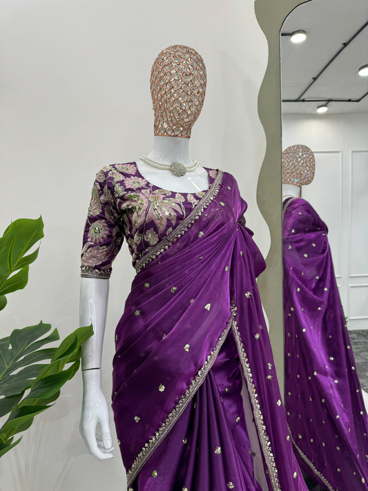 Regal Violet Elegance Saree