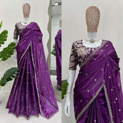 Regal Violet Elegance Saree
