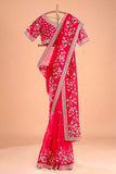 Bridal Red Elegance Saree with Heavy Embroidery