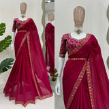 Wine Red Elegance Saree with Designer Border