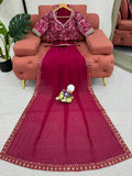 Wine Red Elegance Saree with Designer Border