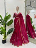 Wine Red Elegance Saree with Designer Border