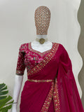 Wine Red Elegance Saree with Designer Border