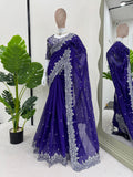 Royal Purple Elegance Saree with Heavy Embroidery