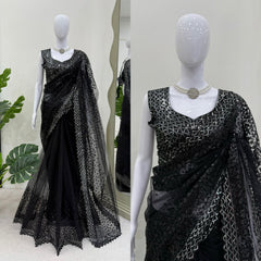 Midnight Black Elegance Saree