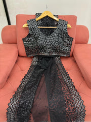 Midnight Black Elegance Saree