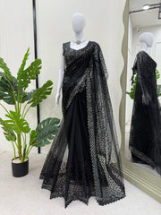 Midnight Black Elegance Saree
