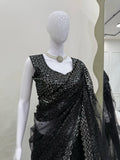 Midnight Black Elegance Saree