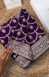 Royal Plum Embroidered Saree
