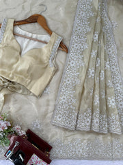 Champagne Gold Elegance Saree