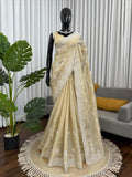 Champagne Gold Elegance Saree