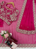 Blush Royale Pink Saree with Elegant Zari Touch