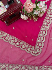 Blush Royale Pink Saree with Elegant Zari Touch