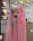 Blush Pink Dream Saree with Luxe Embroidery