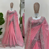 Blush Pink Dream Saree with Luxe Embroidery