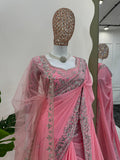 Blush Pink Dream Saree with Luxe Embroidery