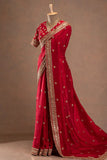 Royal Red Charm Saree with Golden Zari Work
