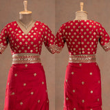 Royal Red Charm Saree with Golden Zari Work