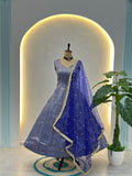 Royal Purple Anarkali Gown Set with Dupatta