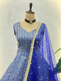 Royal Purple Anarkali Gown Set with Dupatta