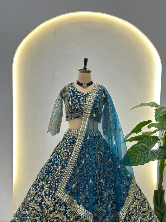 Emerald Teal Bridal Lehenga