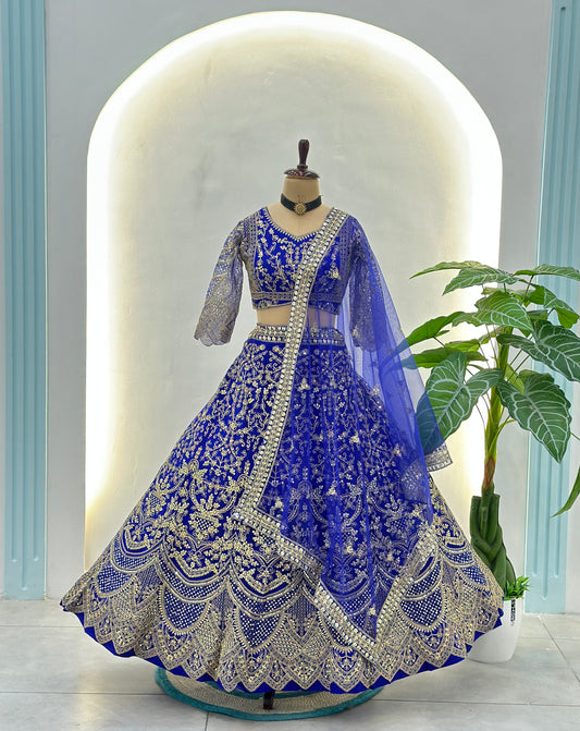 Royal Blue Bridal Lehenga