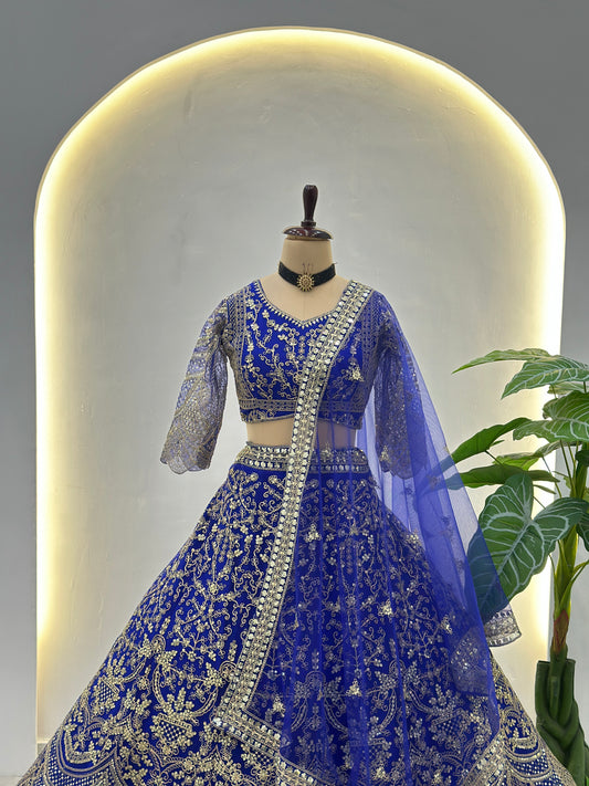 Royal Blue Bridal Lehenga