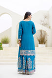 Dual Tone Teal & Pink Ethnic Set with Heavy Embroidery