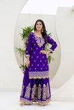 Royal Purple Embroidered Kurta with Intricate Thread Work – Festive Wear Special