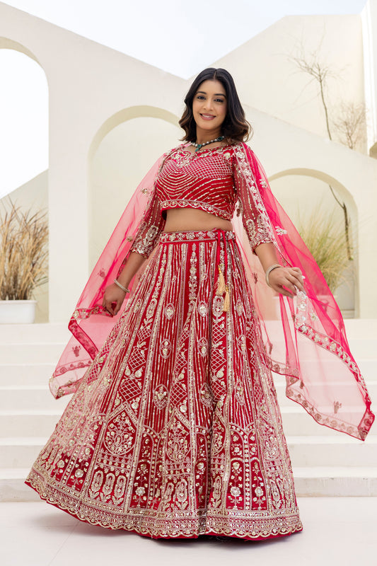 Classic Red Bridal Lehenga