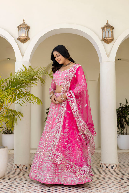 Hot Pink Royal Bridal Lehenga