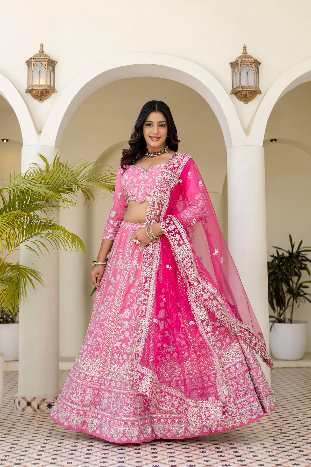 Hot Pink Royal Bridal Lehenga