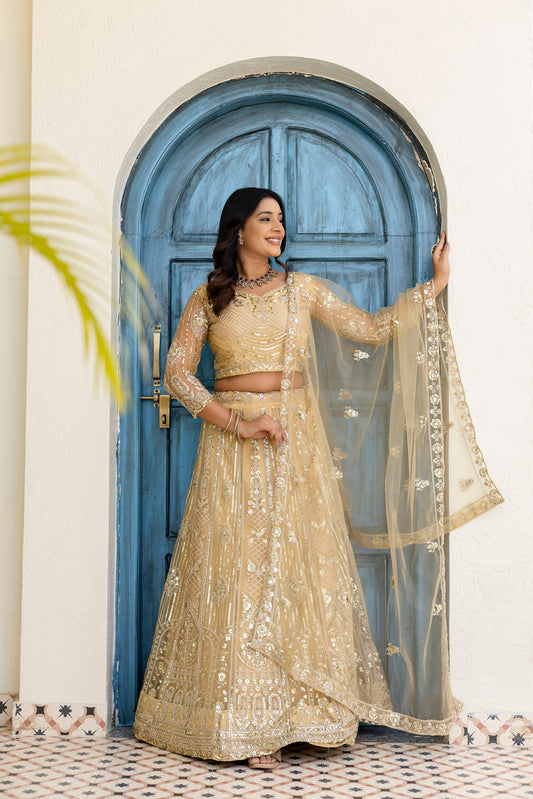 Champagne Gold Designer Lehenga