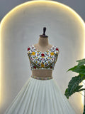 Ivory Floral Embroidered Lehenga