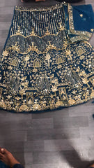 Royal Teal Green Designer Lehenga