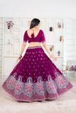Royal Wine Lehenga with Peacock Embroidery
