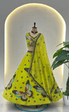 Lime Green Butterfly Designer Lehenga