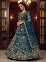 Royal Teal Blue Bridal Lehenga