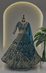 Royal Teal Blue Bridal Lehenga