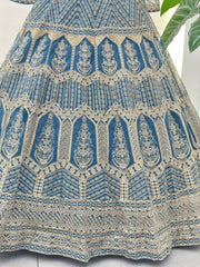 Sky Blue Designer Lehenga with Heavy Silver Embroidery