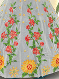 Pastel Grey Floral Lehenga with Sunflower Embroidery