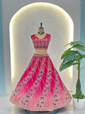 Rani Pink Floral Embroidered Lehenga