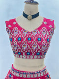 Rani Pink Floral Embroidered Lehenga